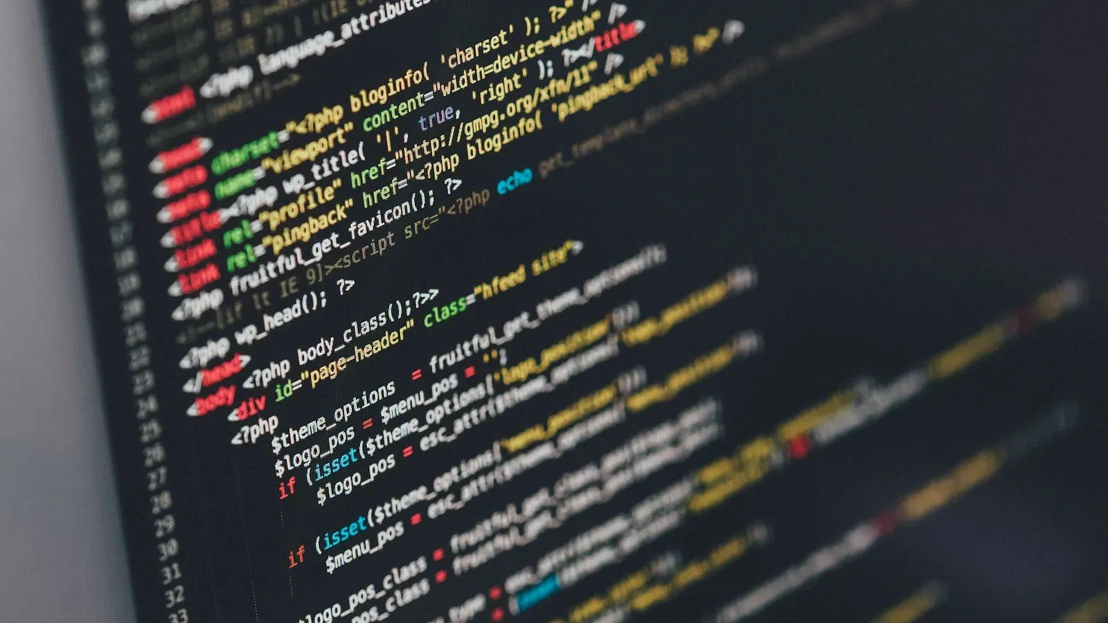 Monitor showing Java programming.