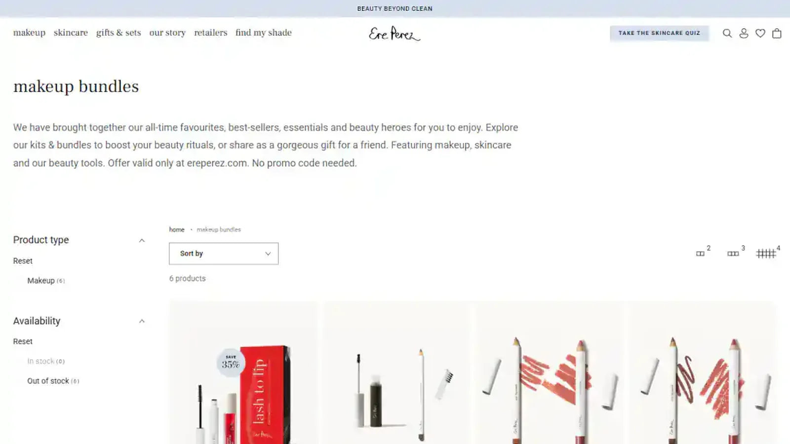 Ere Perez bundle page — genuine desktop storefront capture from the project portfolio.