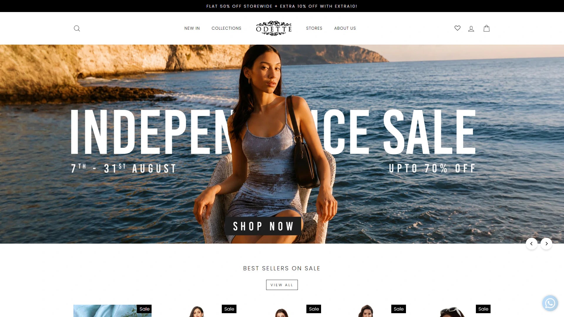 Odette homepage Shopify storefront capture