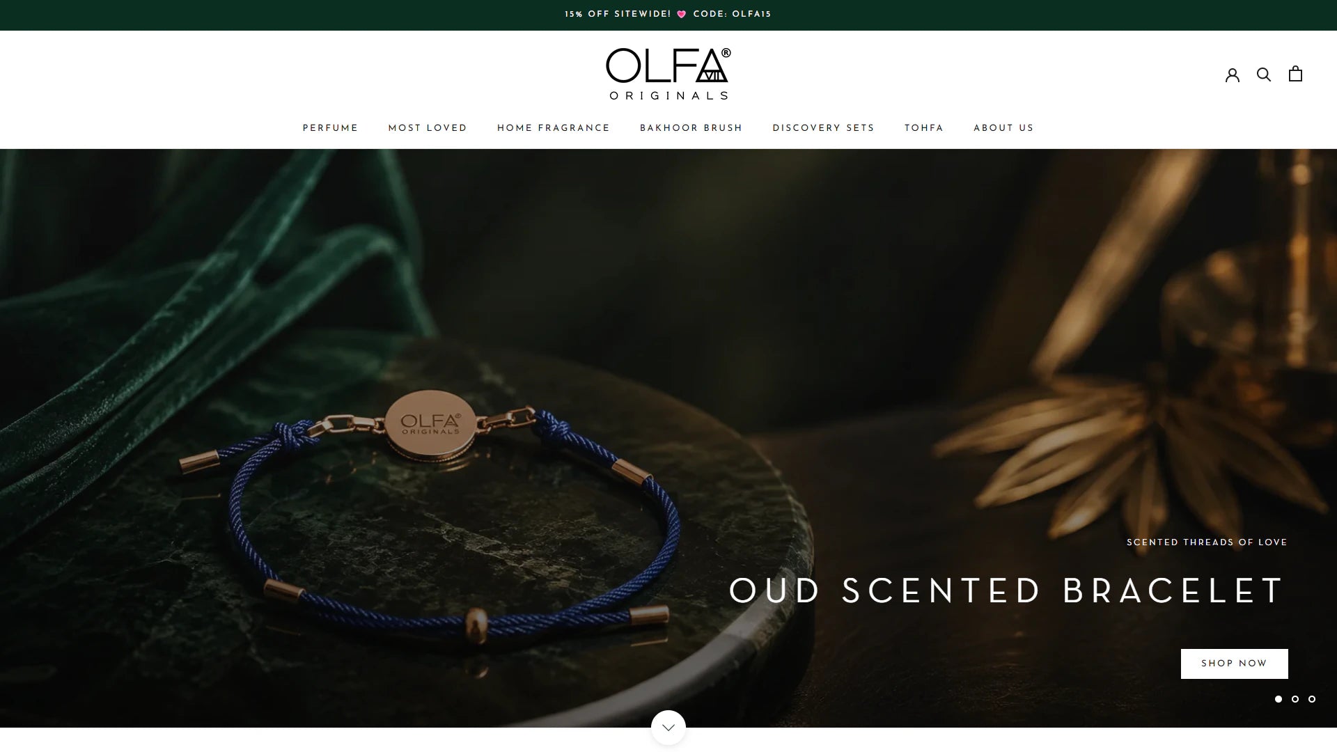 OLFA Originals homepage Shopify storefront capture