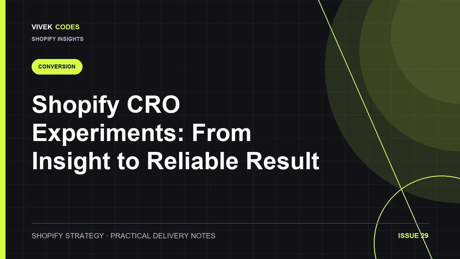 Shopify CRO Experiments: From Insight to Reliable Result
