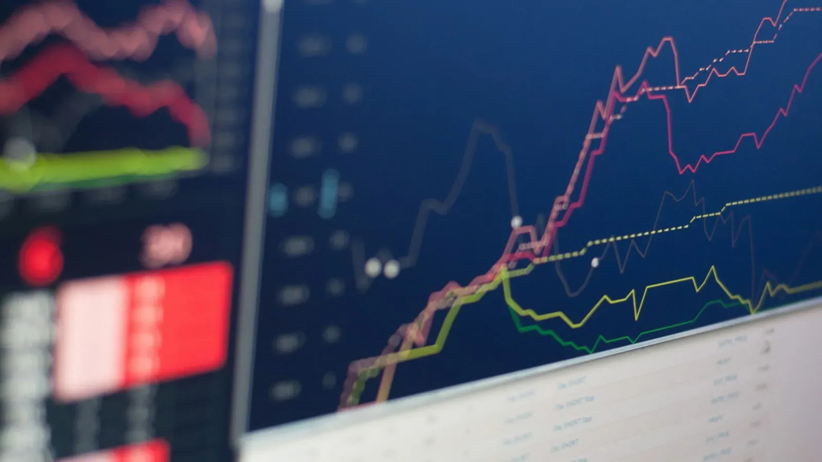 Close-up photo of monitor displaying graph.