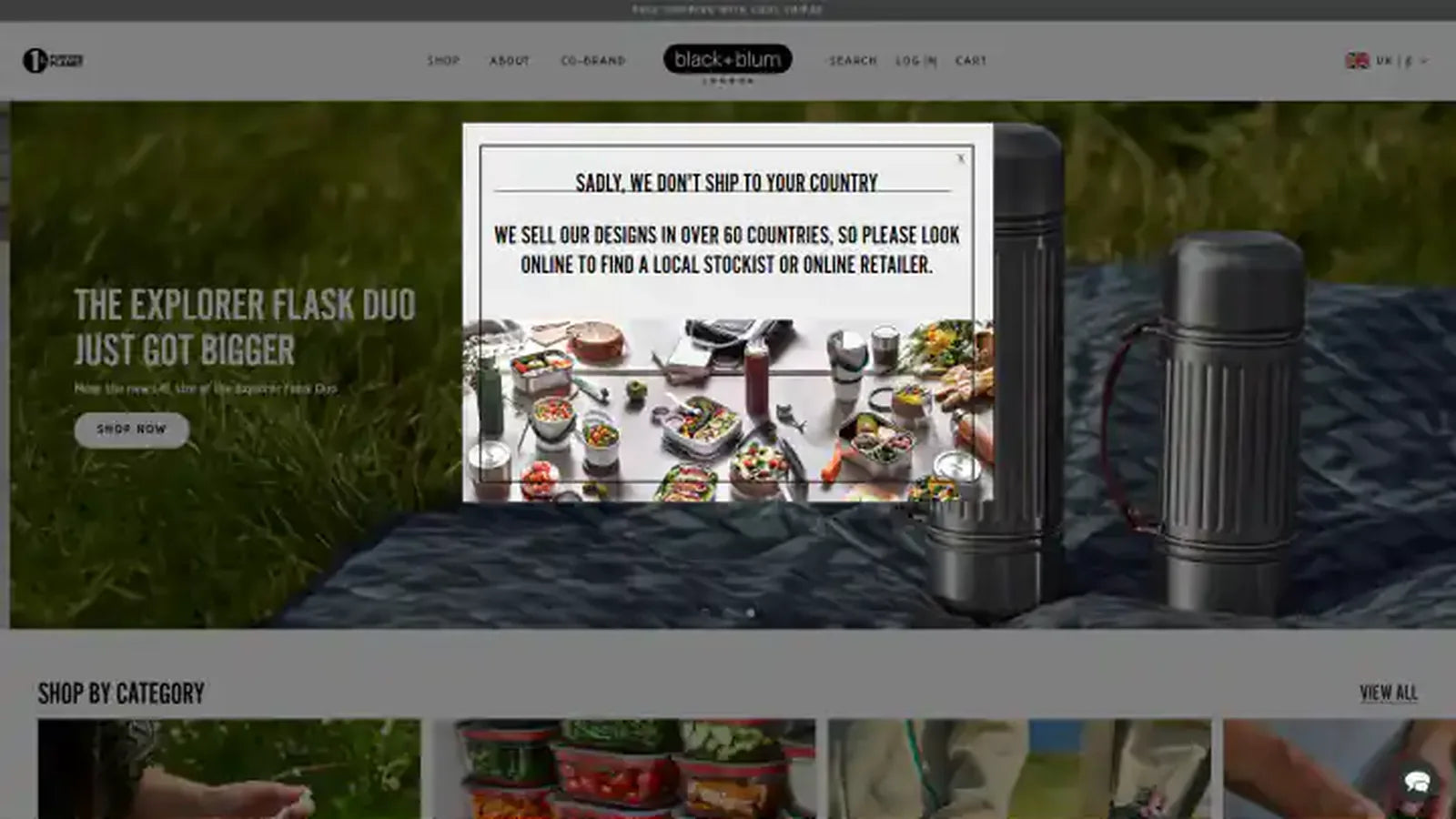 Black+Blum homepage — genuine desktop storefront capture from the project portfolio.