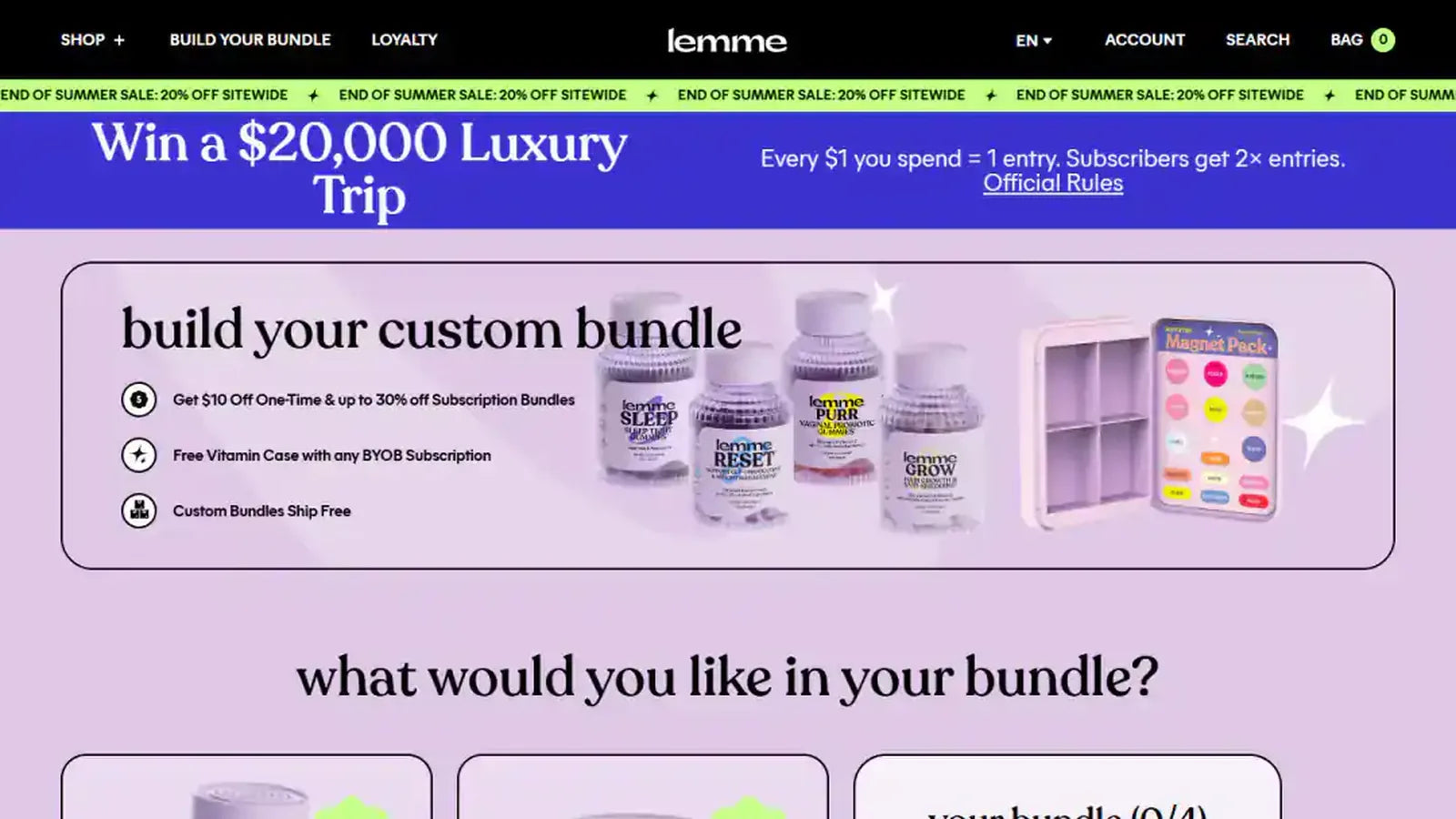 Lemme bundle builder — genuine desktop storefront capture from the project portfolio.