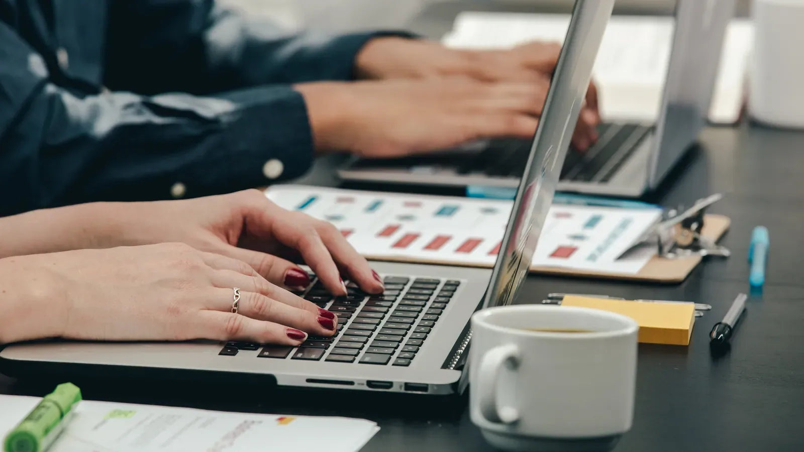 Woman Hands Tech Developer Laptop.
