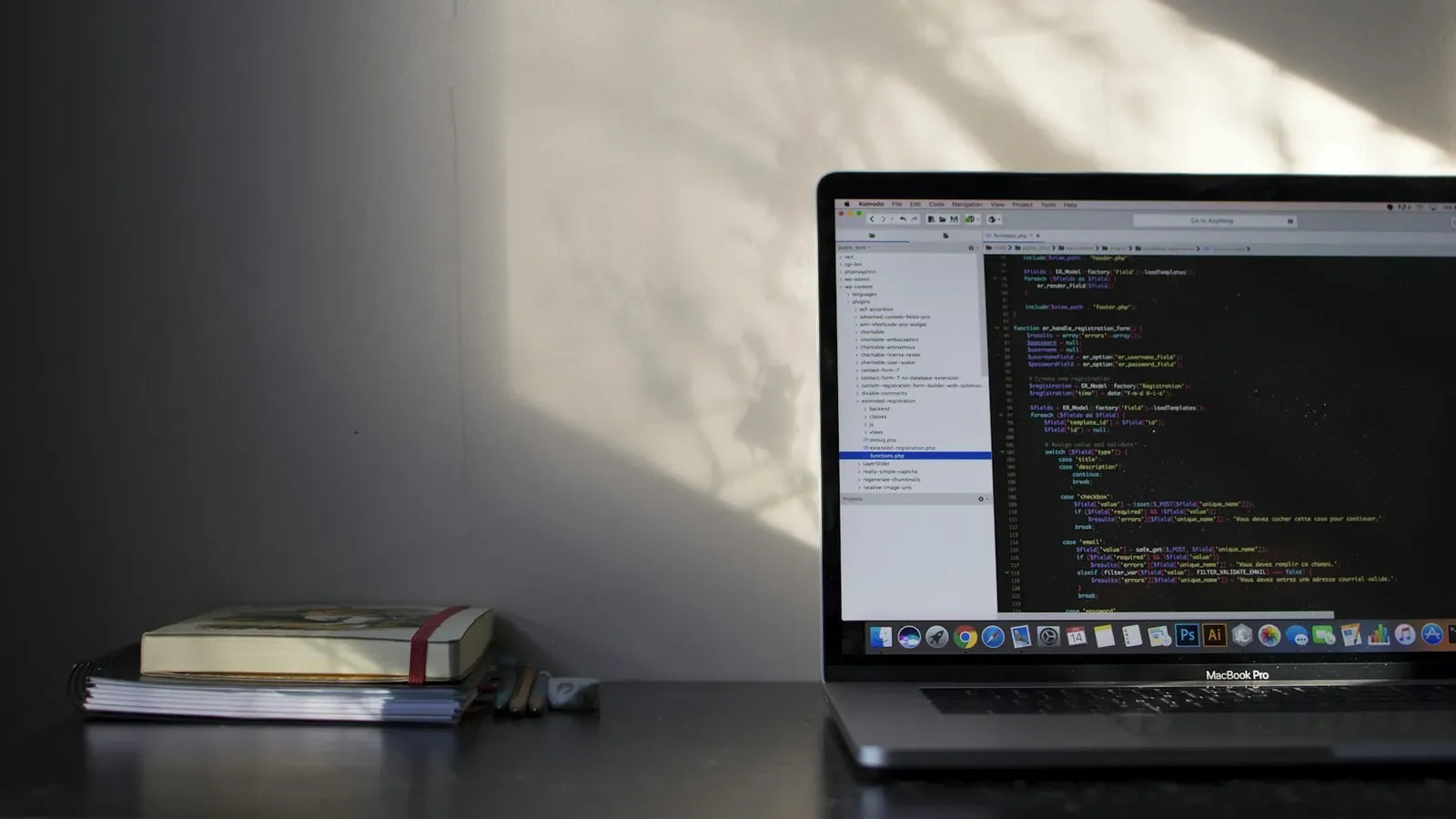 MacBook Pro showing programming language.