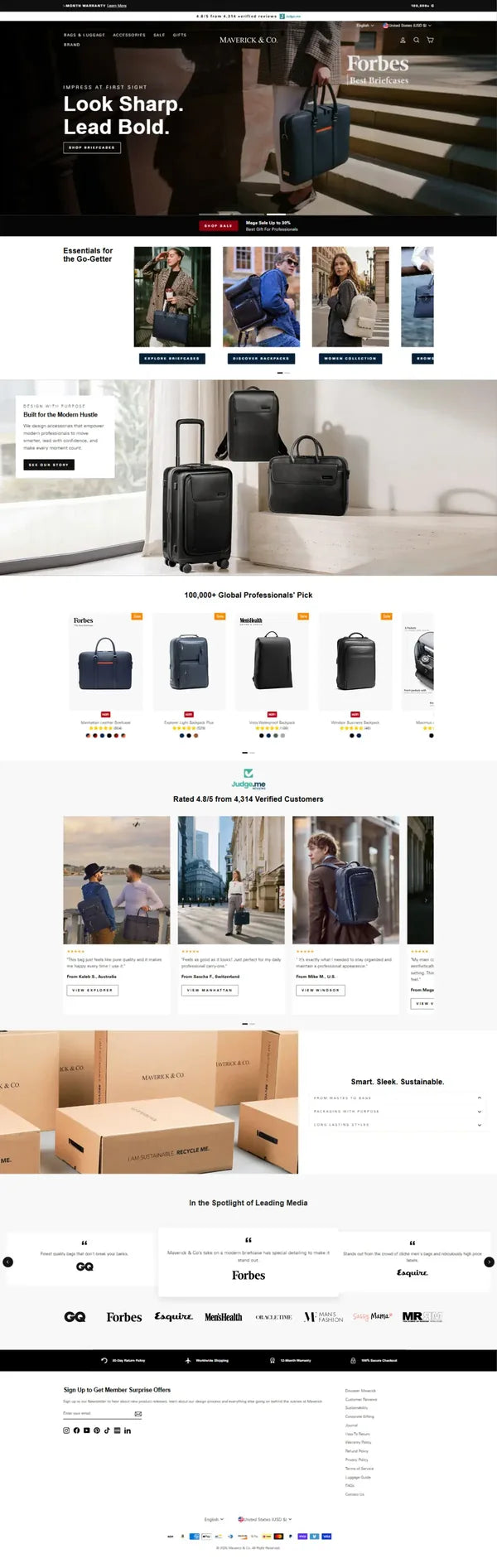 Maverick and Co. Shopify storefront preview