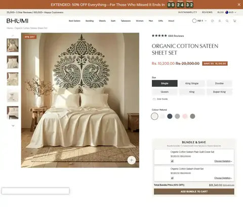 Bhumi Organics product page storefront screenshot
