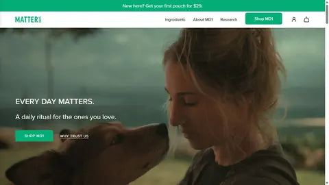 Matterdays homepage storefront screenshot