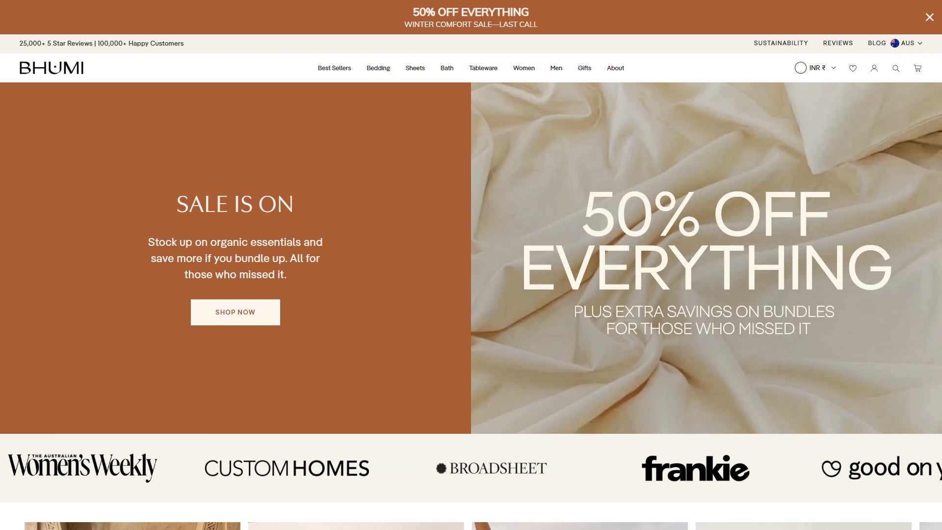 Bhumi desktop Shopify homepage