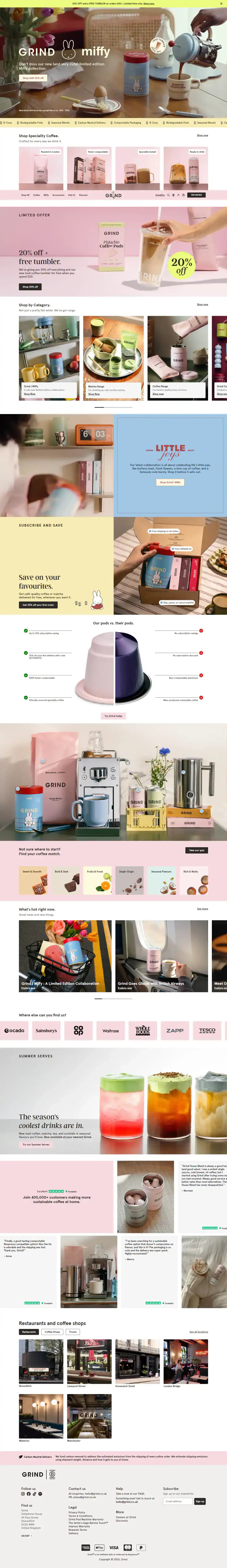 Full Grind Coffee Shopify subscription homepage case study