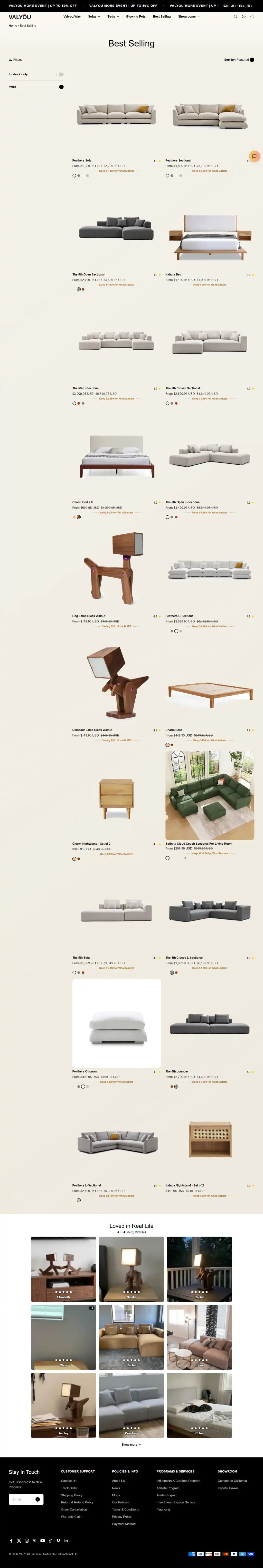 Full Valyou Furniture Shopify collection page case study