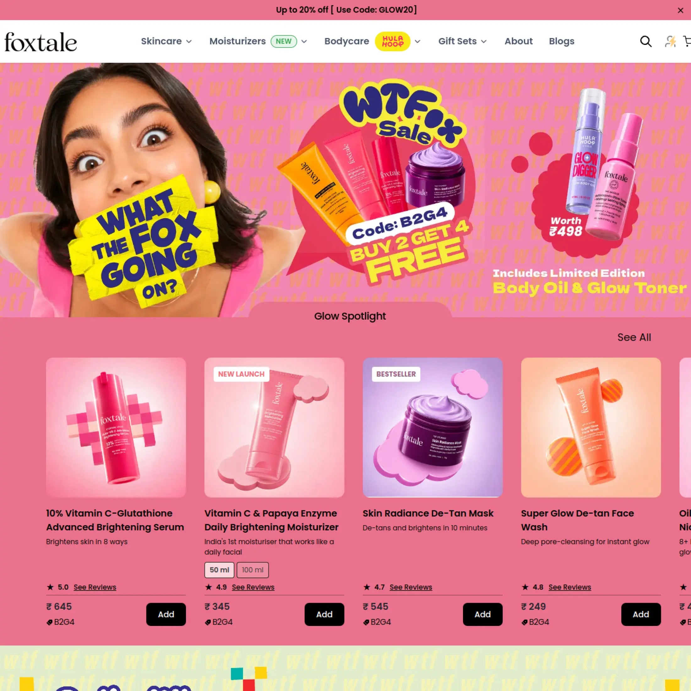 Foxtale real high-resolution Shopify storefront screenshot and ecommerce website