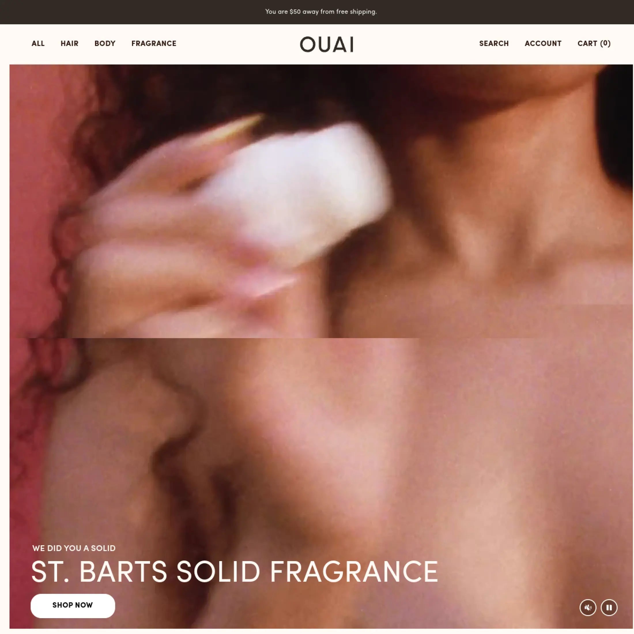 OUAI real high-resolution Shopify storefront screenshot and ecommerce website