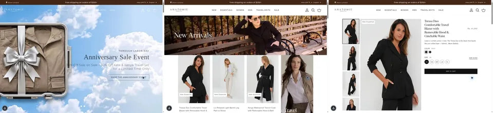 Anatomie storefront screenshot from the Vivek Codes portfolio