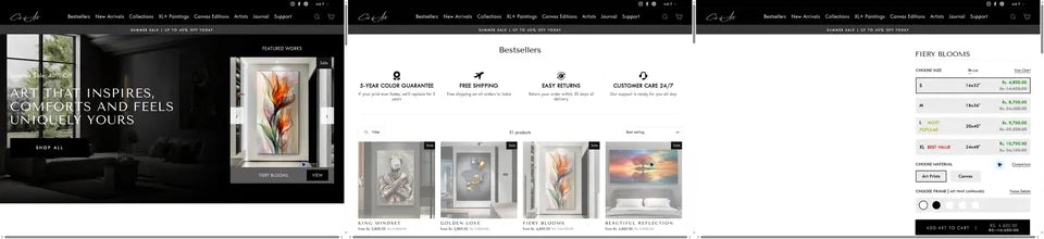 Crib of Art storefront screenshot from the Vivek Codes portfolio