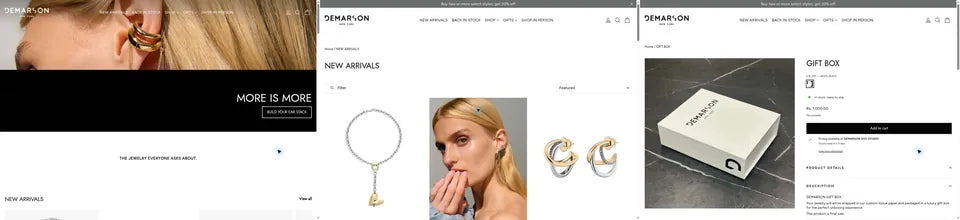 Demarson storefront screenshot from the Vivek Codes portfolio