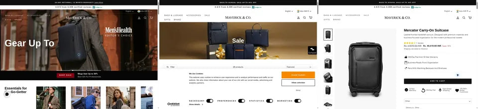 Maverick &amp; Co. storefront screenshot from the Vivek Codes portfolio