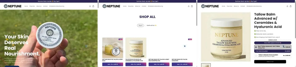 Neptune Health storefront screenshot from the Vivek Codes portfolio