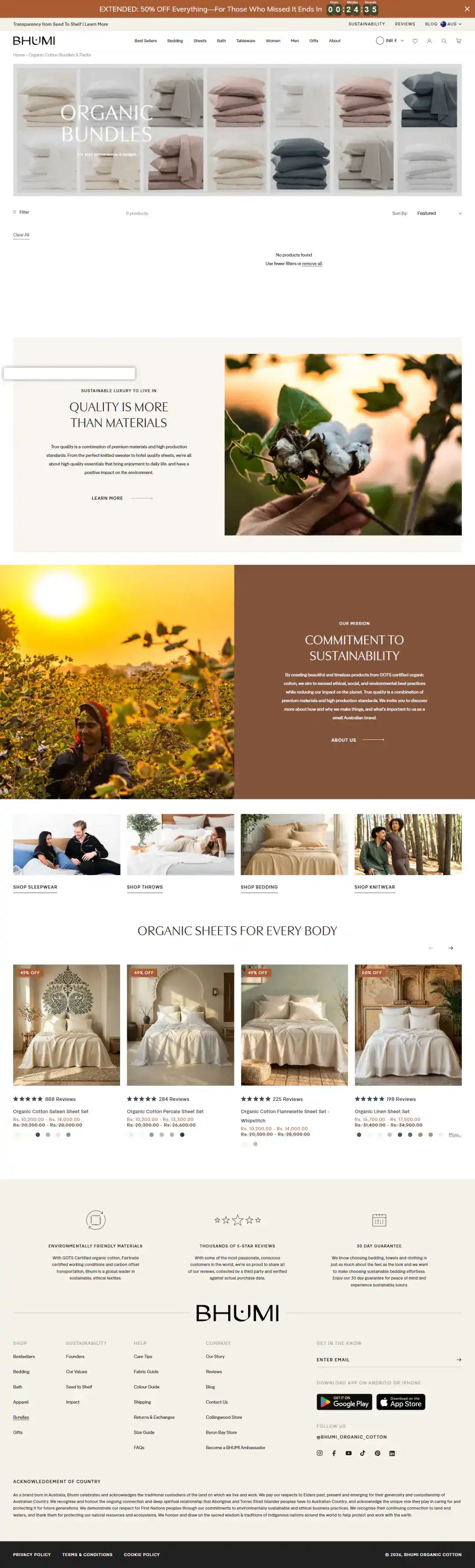 Bhumi Organics bundle page page storefront screenshot
