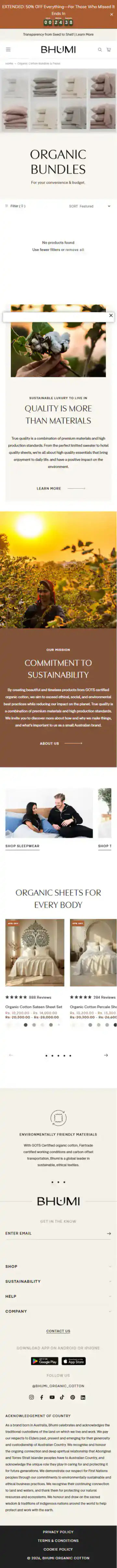 Bhumi Organics Shopify Project | Vivek Codes bundle page mobile Shopify storefront capture
