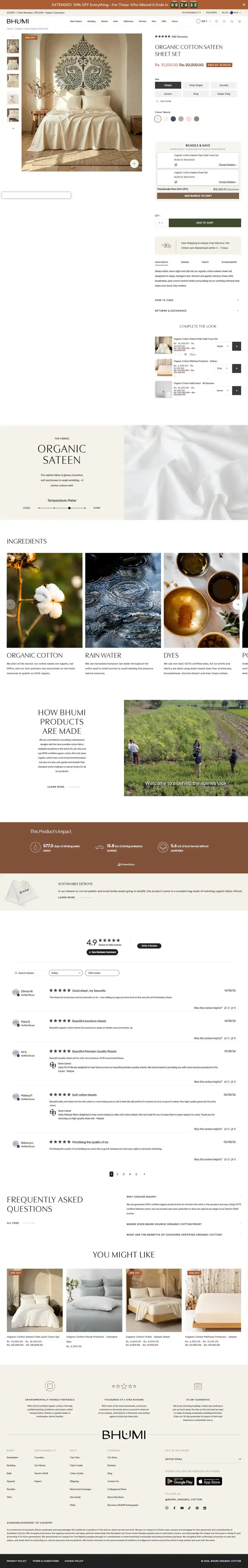 Bhumi Organics product page storefront screenshot