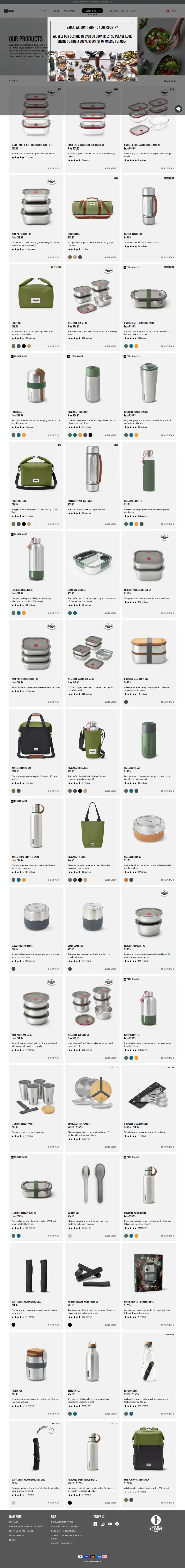 Black+Blum collection page storefront screenshot