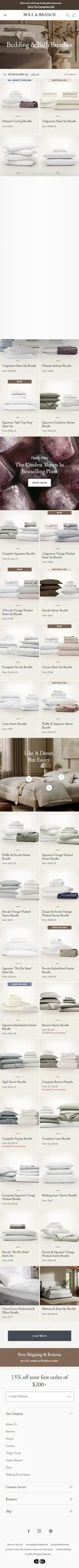 Boll & Branch Shopify Project | Vivek Codes bundle page mobile Shopify storefront capture