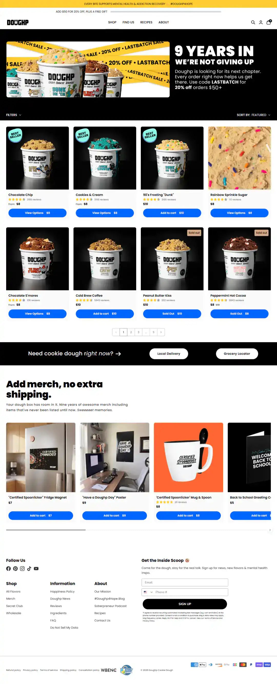 Doughp Shopify Project | Vivek Codes collection page desktop Shopify storefront capture