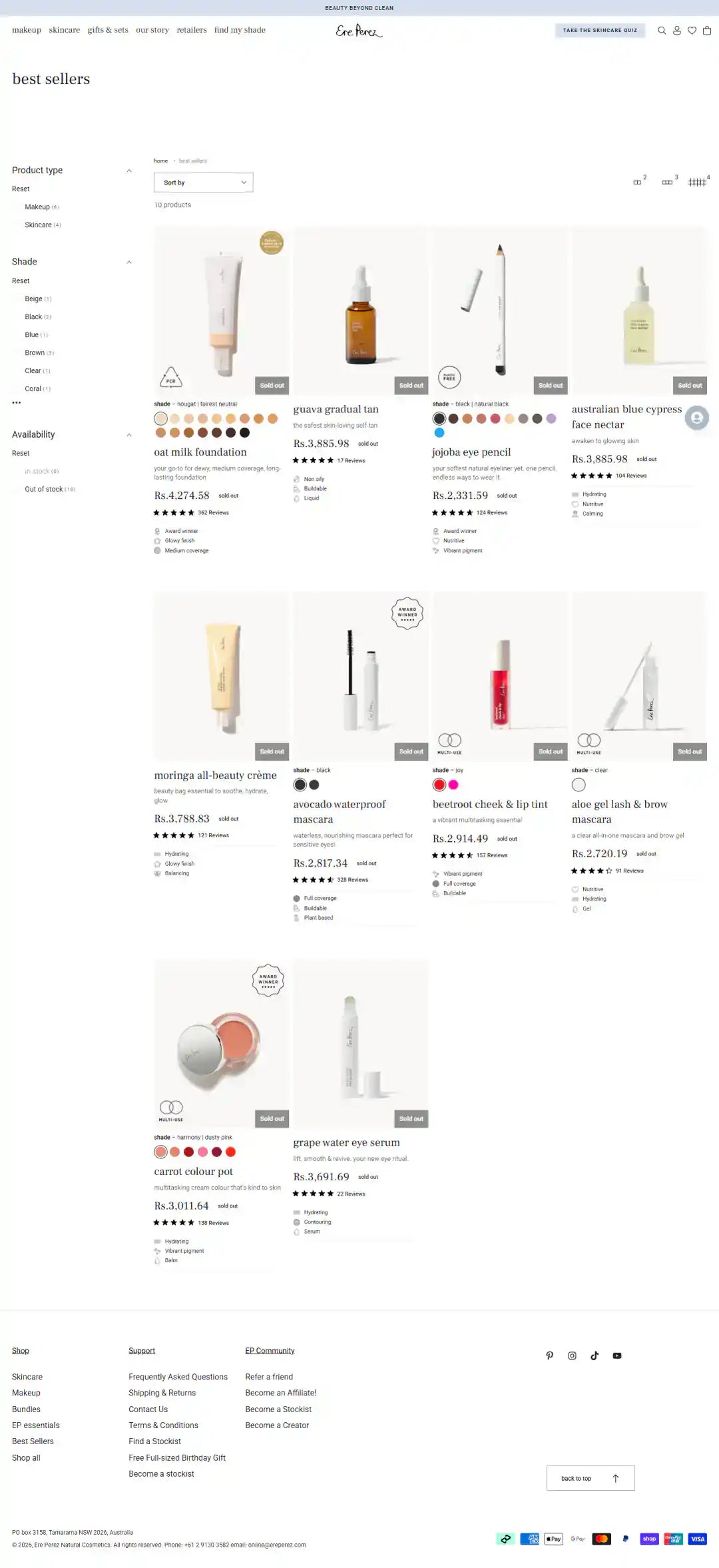 Ere Perez Shopify Project | Vivek Codes collection page desktop Shopify storefront capture