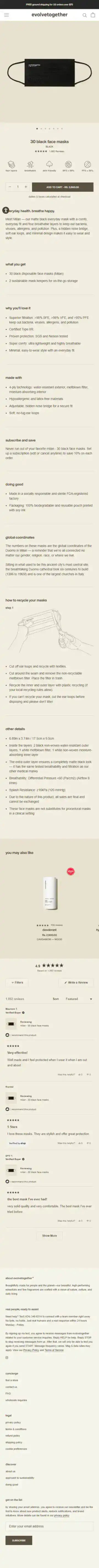 evolvetogether Shopify Project | Vivek Codes product page mobile Shopify storefront capture