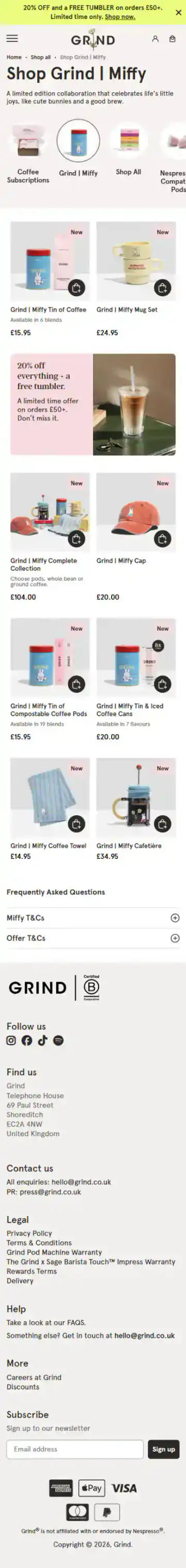 Grind Shopify Project | Vivek Codes collection page mobile Shopify storefront capture