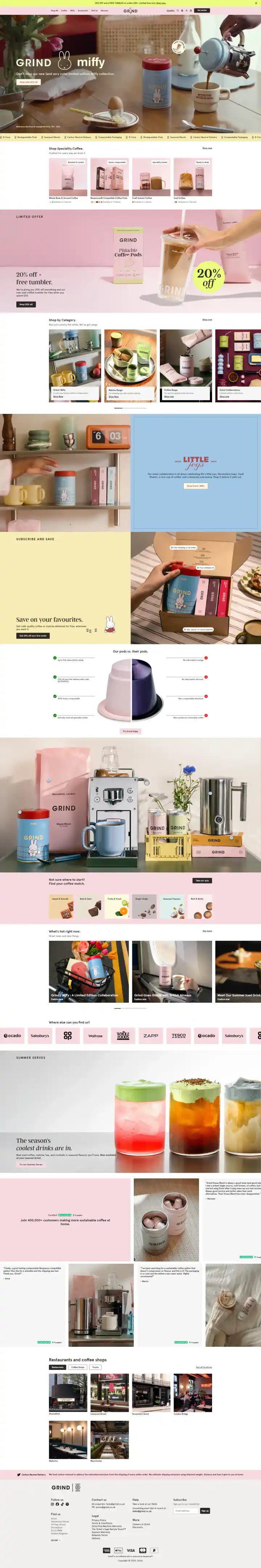 Grind Shopify Project | Vivek Codes homepage desktop Shopify storefront capture