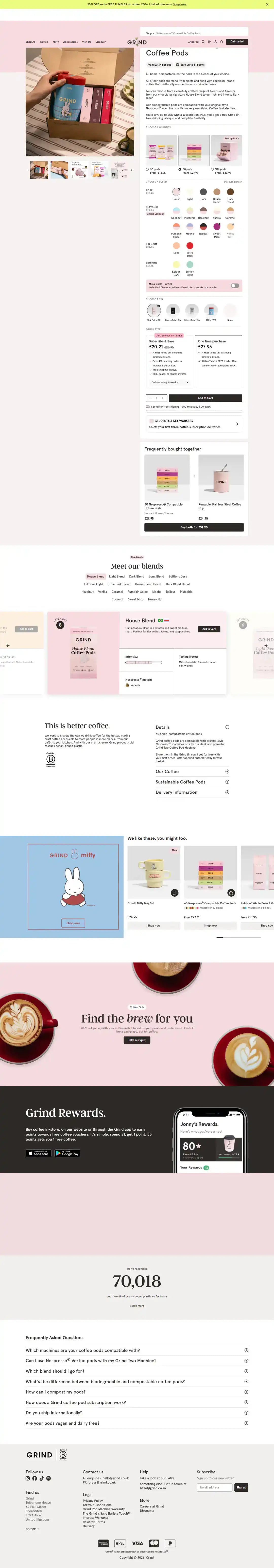 Grind Shopify Project | Vivek Codes product page desktop Shopify storefront capture