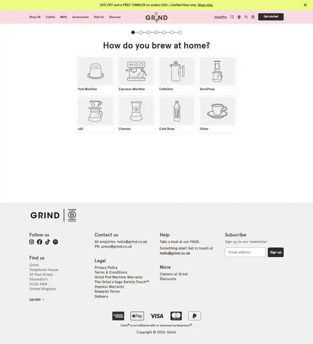 Grind Shopify Project | Vivek Codes product finder desktop Shopify storefront capture
