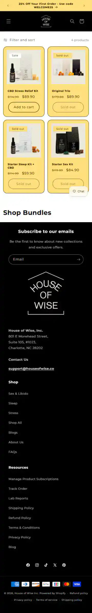 House of Wise Shopify Project | Vivek Codes bundle page mobile Shopify storefront capture