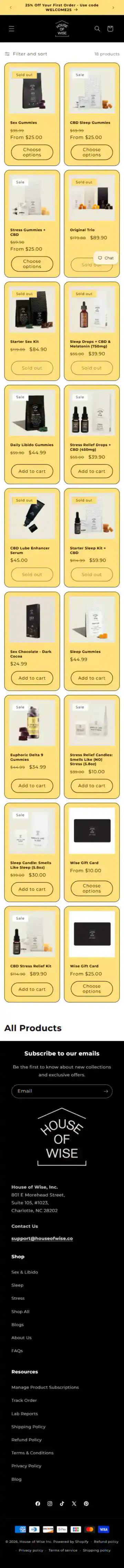 House of Wise Shopify Project | Vivek Codes collection page mobile Shopify storefront capture