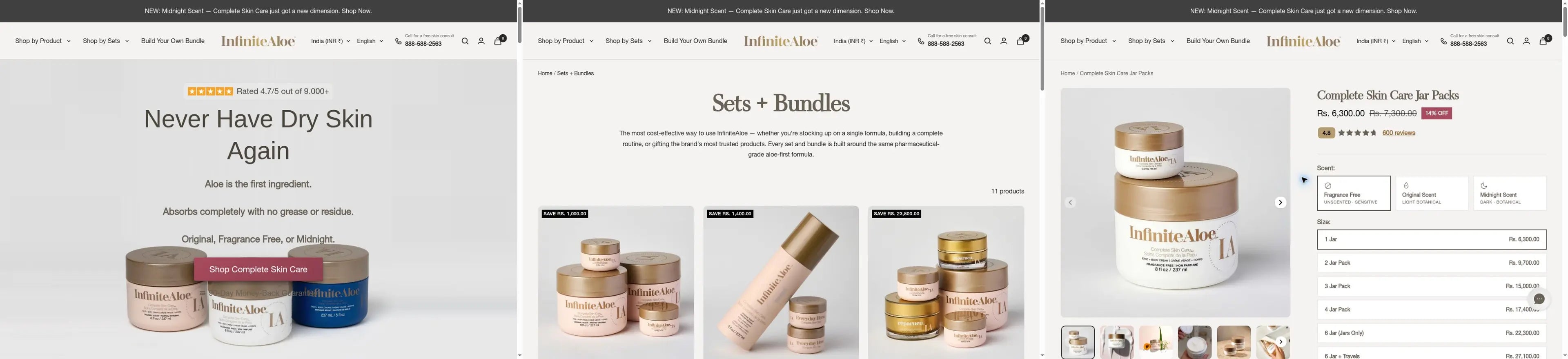 InfiniteAloe collection page storefront screenshot