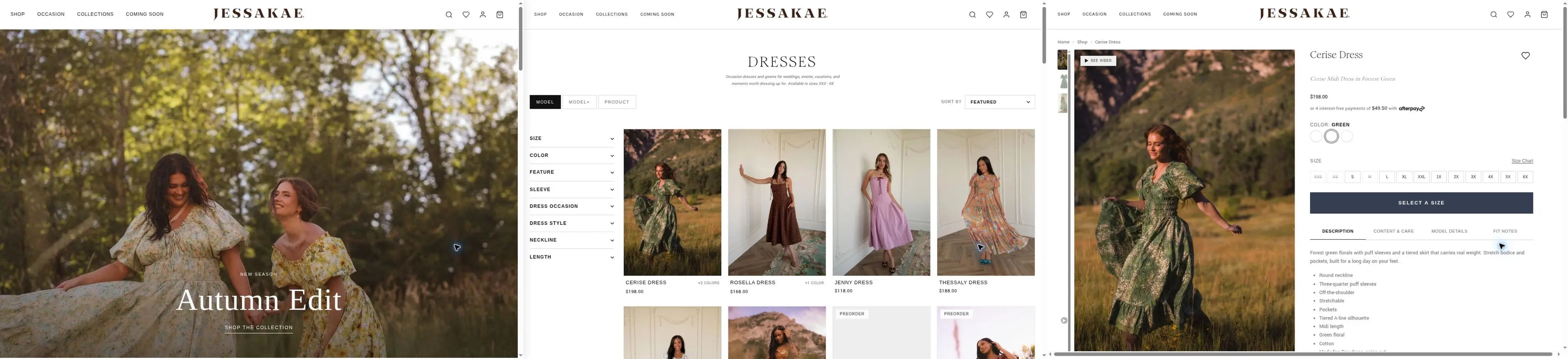JessaKae collection page storefront screenshot