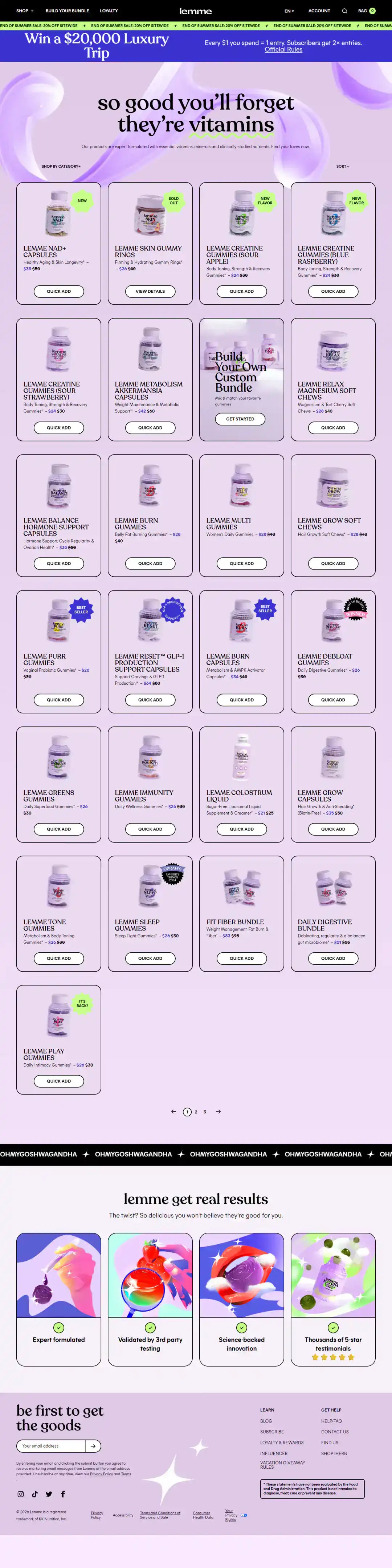 Lemme collection page storefront screenshot