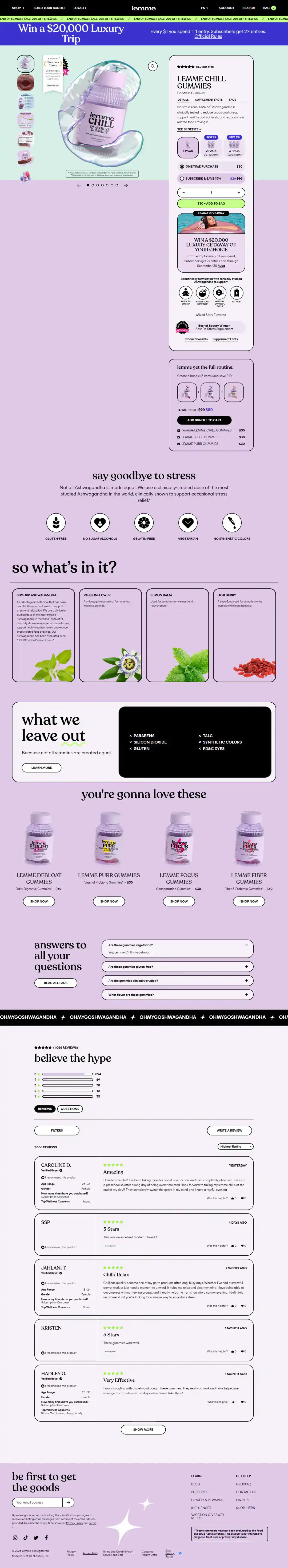Lemme product page storefront screenshot