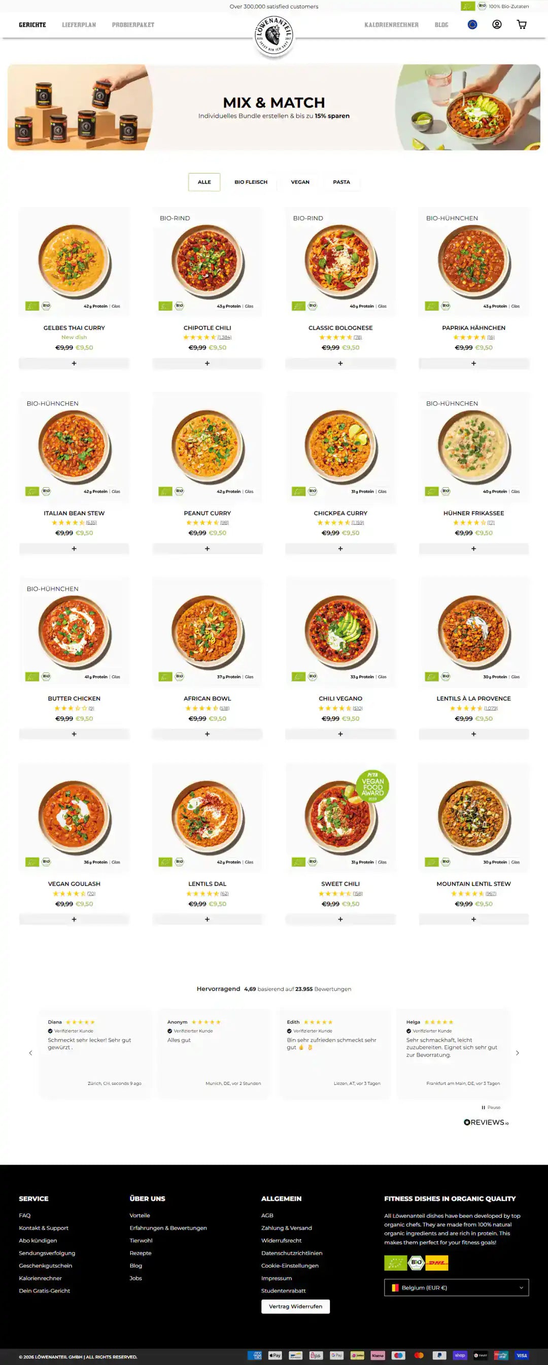 Löwenanteil Shopify Project | Vivek Codes collection page desktop Shopify storefront capture