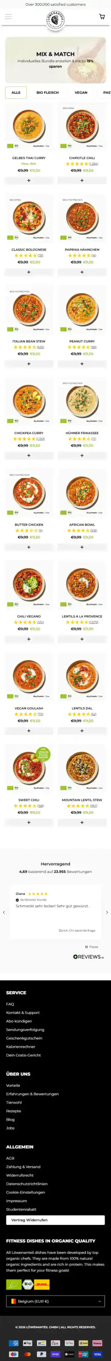 Löwenanteil Shopify Project | Vivek Codes collection page mobile Shopify storefront capture