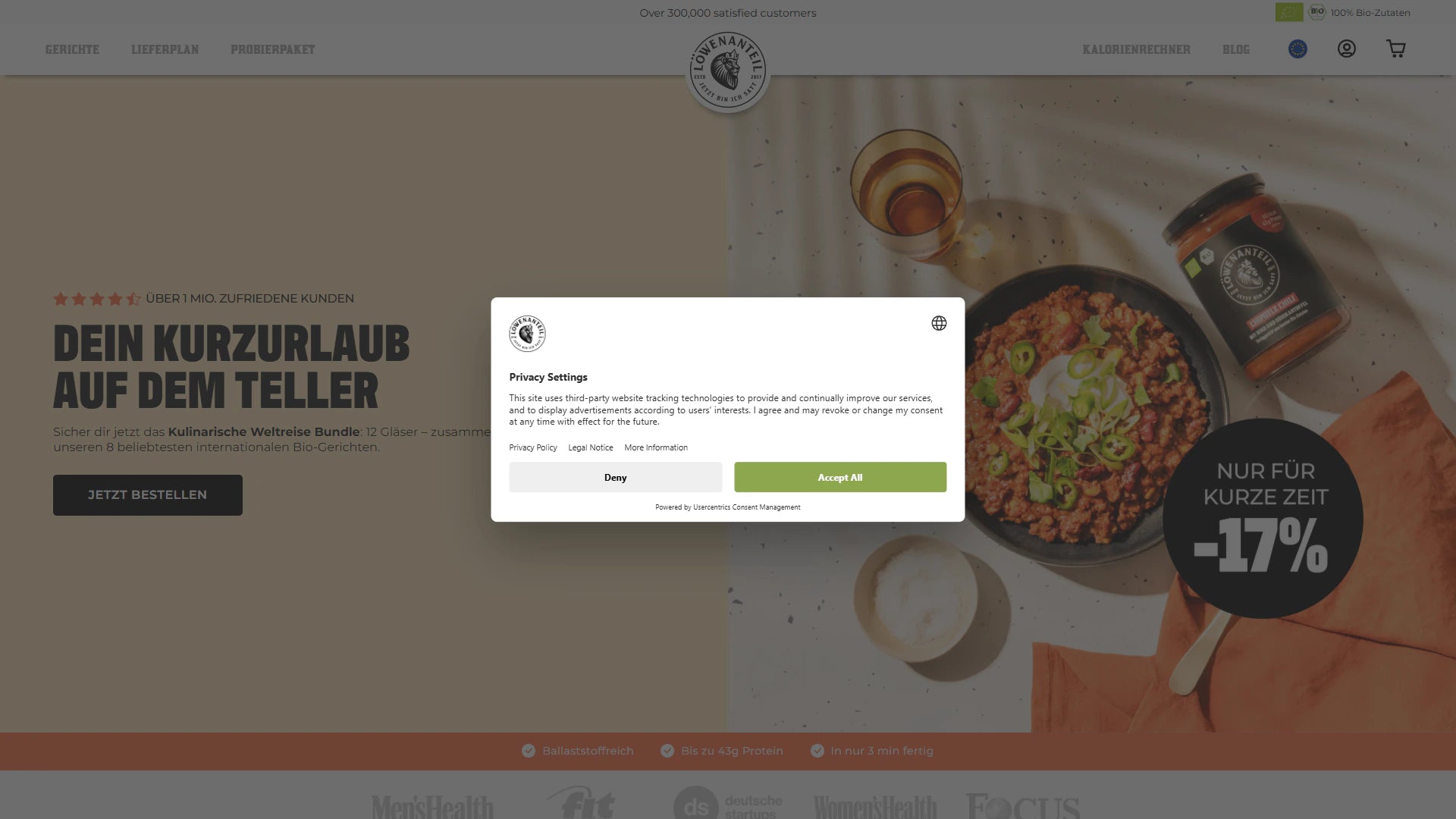 Löwenanteil homepage Shopify storefront capture