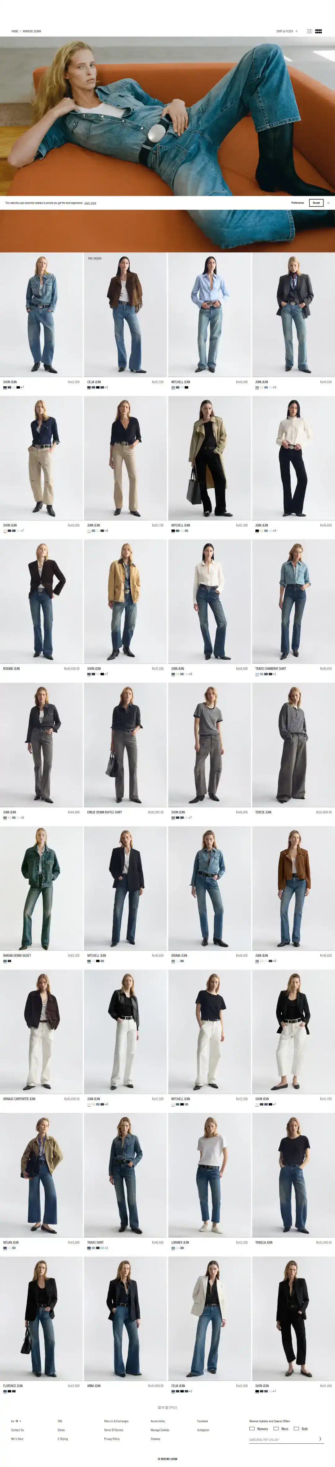 Nili Lotan collection page storefront screenshot