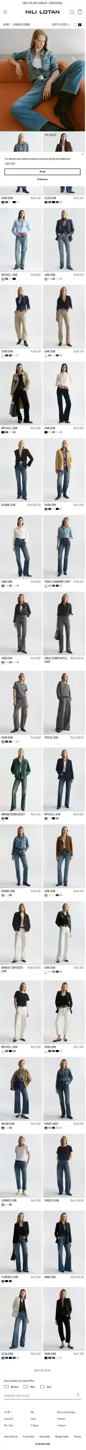 Nili Lotan Shopify Project | Vivek Codes collection page mobile Shopify storefront capture