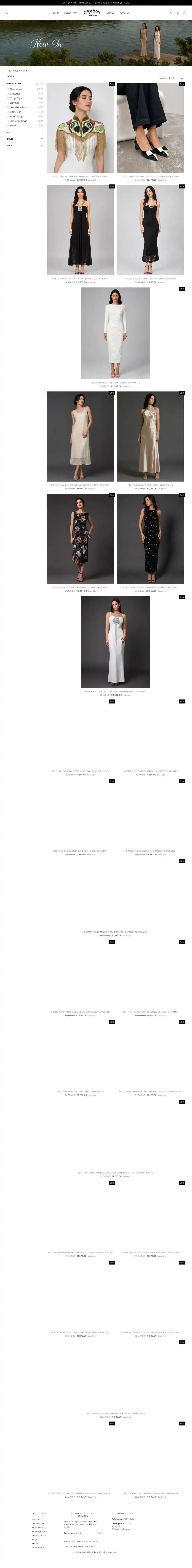 Odette Shopify Project | Vivek Codes collection page desktop Shopify storefront capture