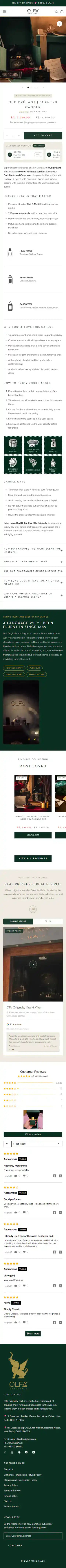 OLFA Originals Shopify Project | Vivek Codes product page mobile Shopify storefront capture