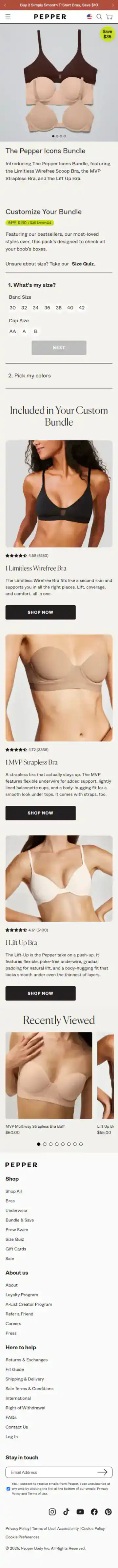 Pepper Shopify Project | Vivek Codes bundle page mobile Shopify storefront capture
