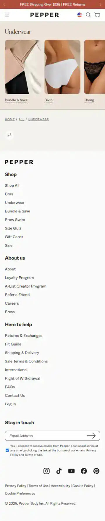 Pepper Shopify Project | Vivek Codes collection page mobile Shopify storefront capture
